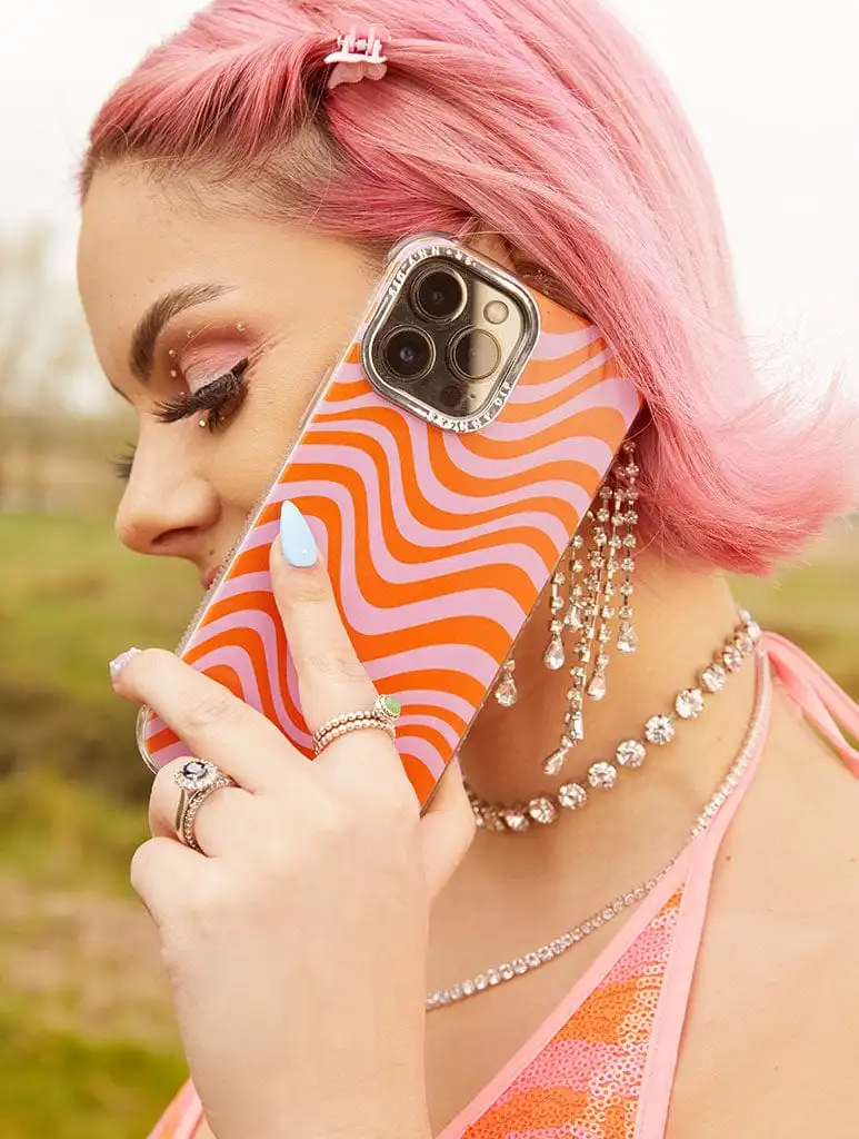 Pink And Orange Swirl Shock iPhone Case
