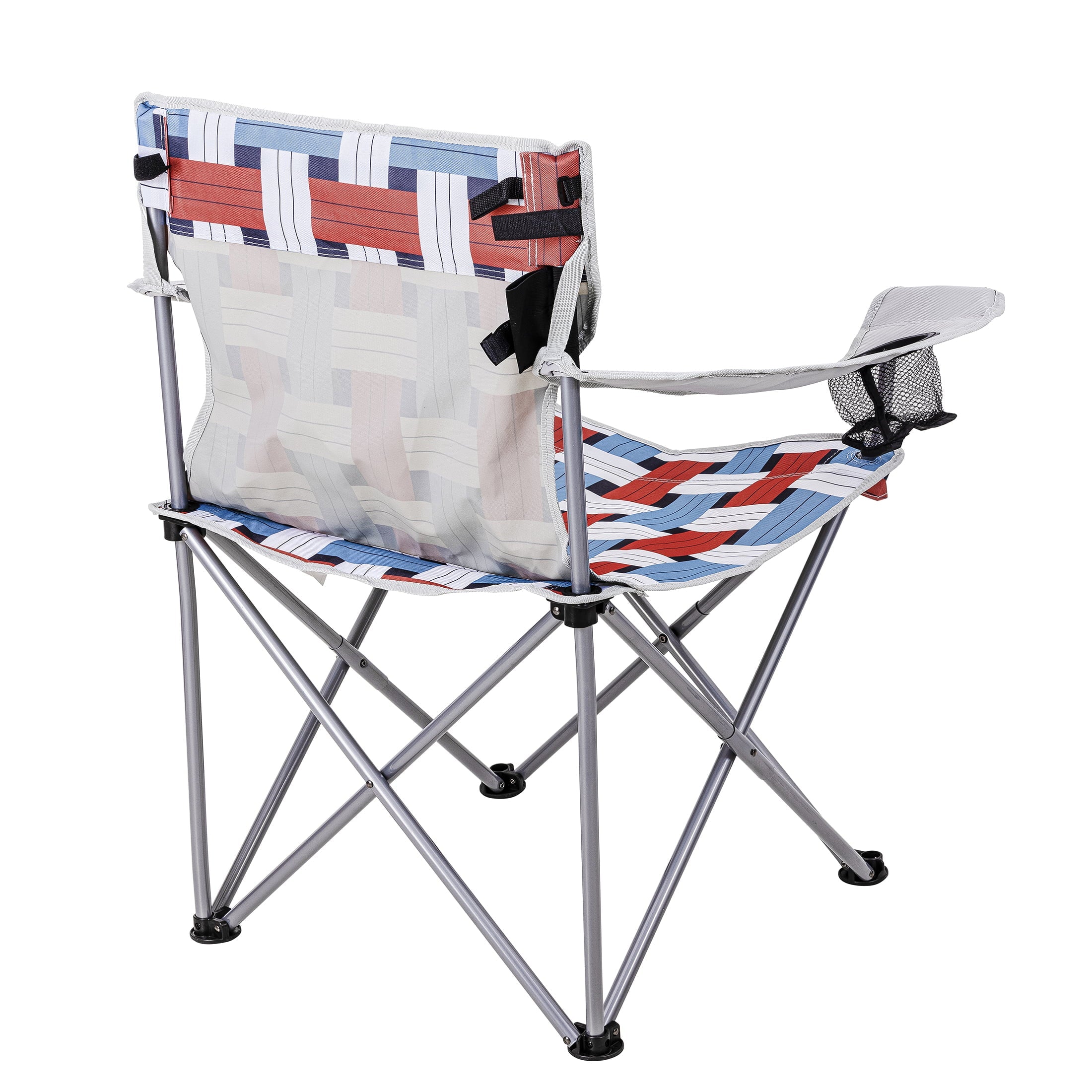 Ozark Trail Oversized Camp Chair, Adult, Retro Weave, Red, White, and Blue