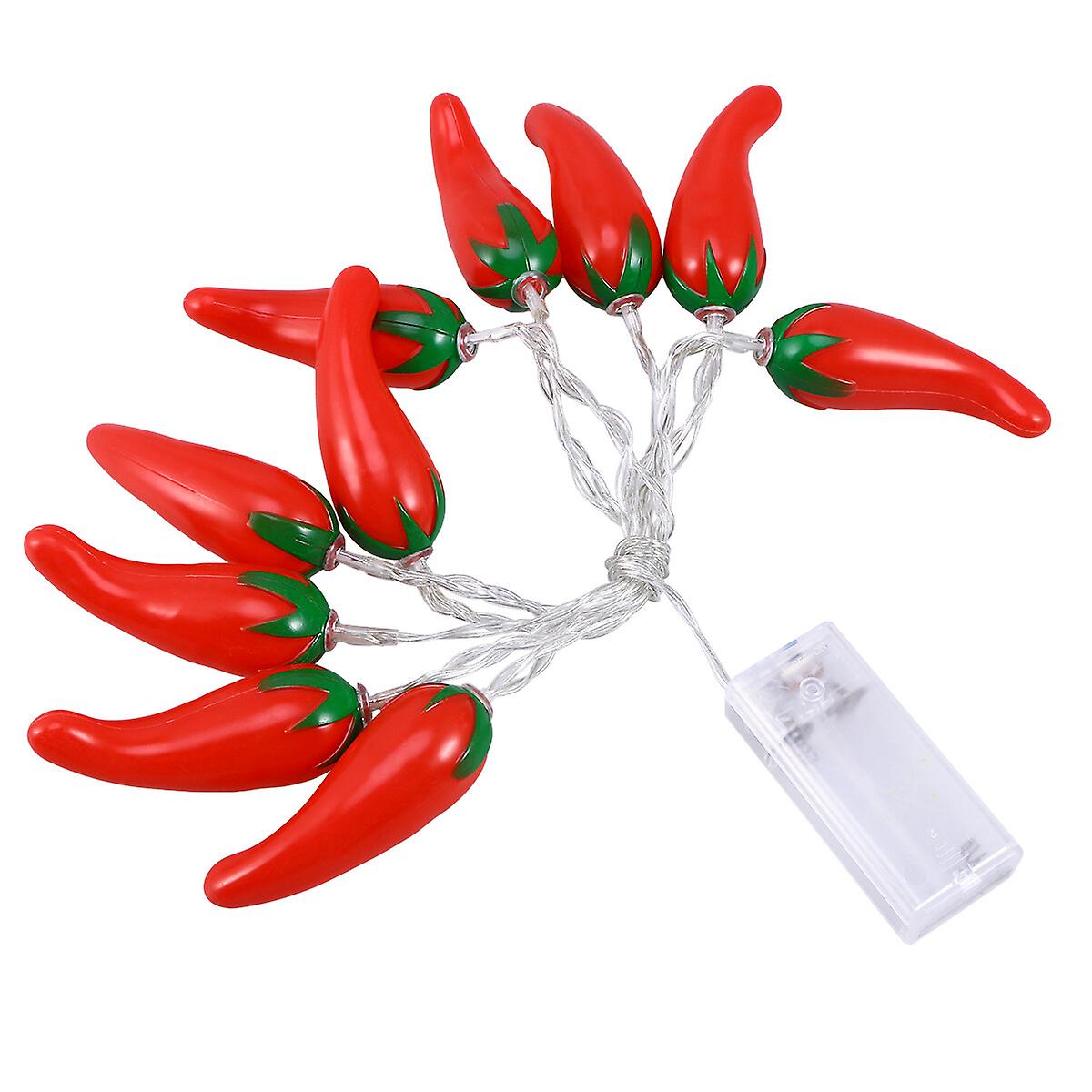 Chili Lights String Battery-operated 5.4ft 10 Leds Warm White Pepper Lights Decorations For Patio Fence Deck Balcony Camping