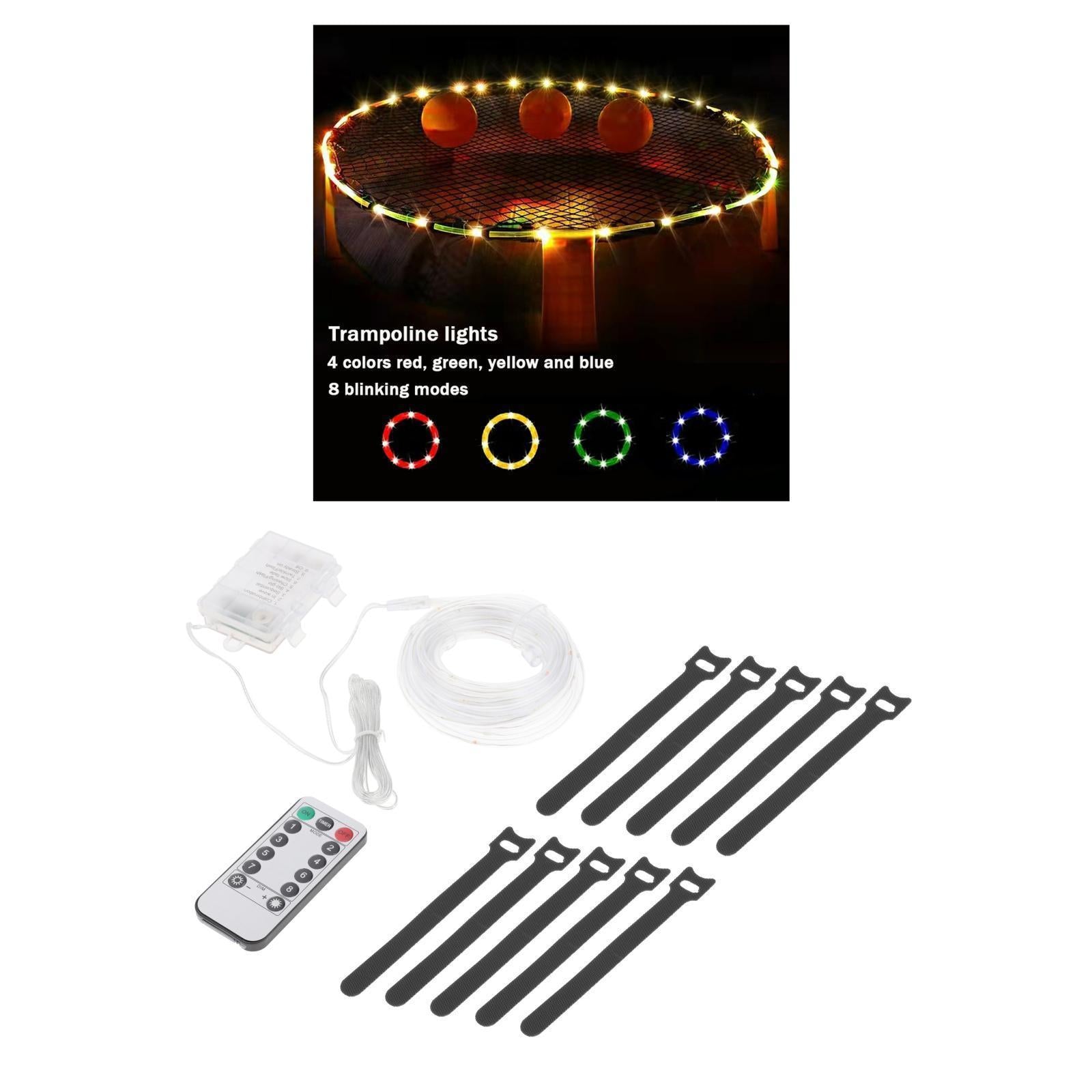 23 Ft LED Trampoline Lights Colorful 8 Modes Remote Control Trampoline Rim Waterproof LED Lights Battery Powered with Remote Control