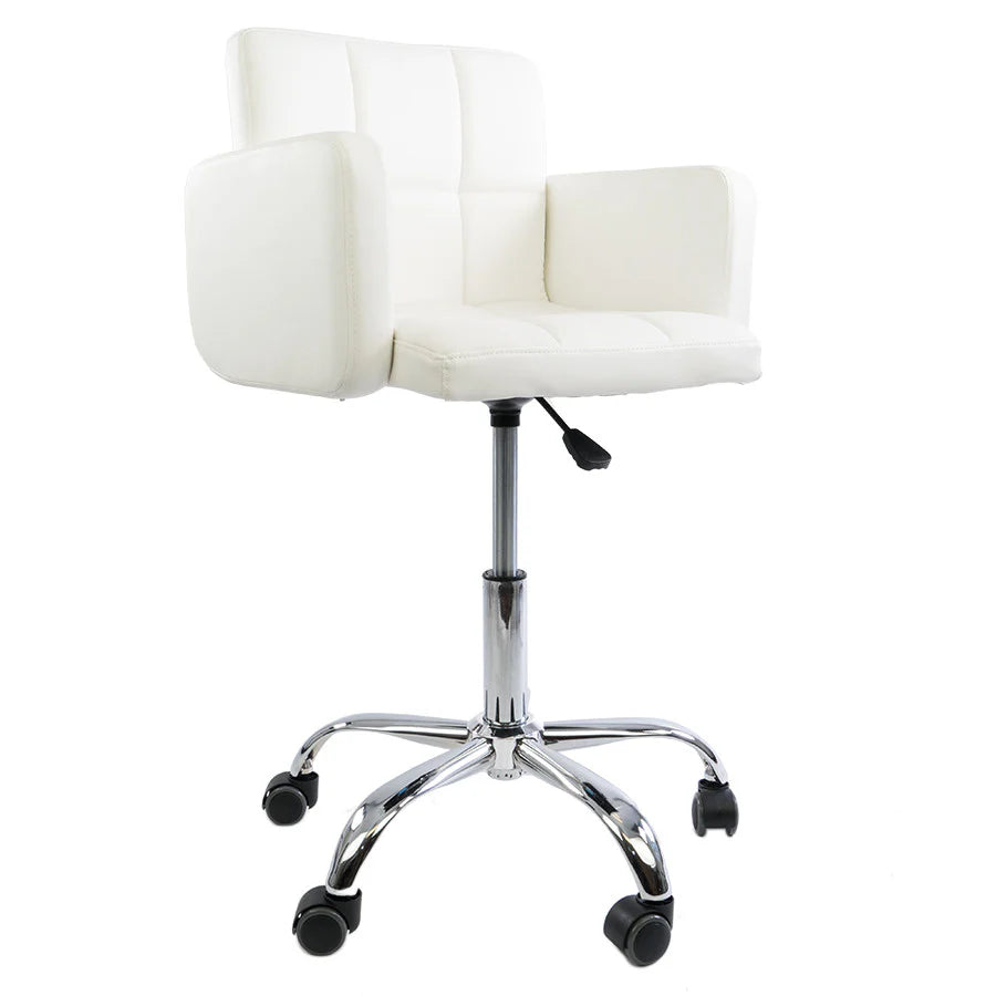 IVFC-IPS121-WHT | Amanda Square Quilted Vanity Chair