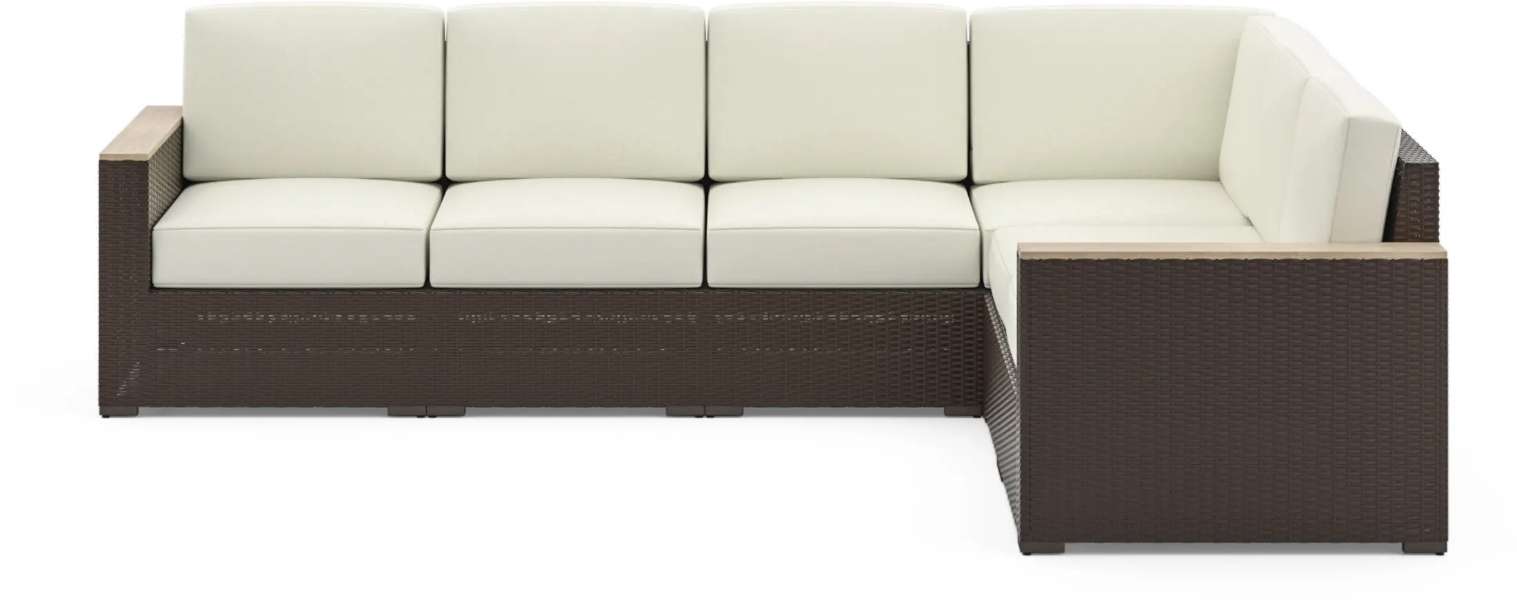 Palm Springs Brown Outdoor 6 Seat Sectional