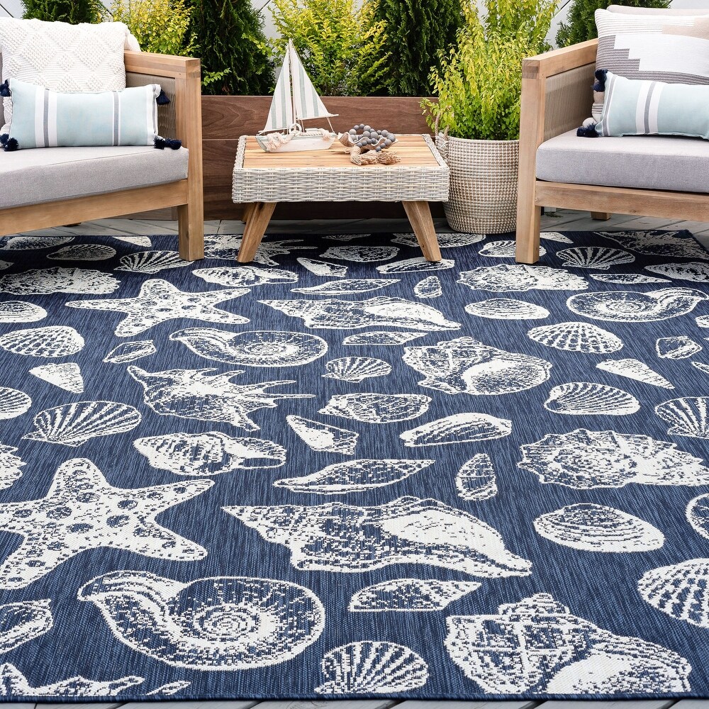 Exo Coastal Graphic Print Indoor/Outdoor Area Rug