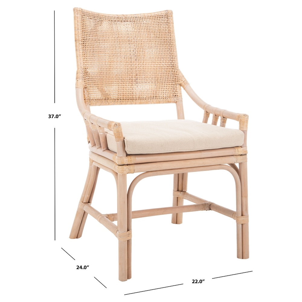 SAFAVIEH Donatella Coastal Rattan Cushion Chair   22\