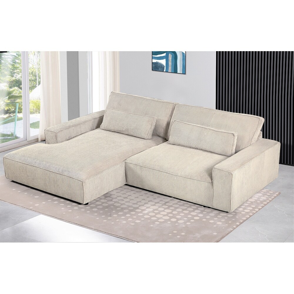 US Pride Furniture 105.52''W Oversized Faing Chaise Sectional Sofa