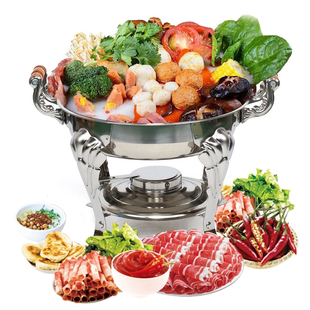 Stainless Steel Round Chafing Dish 4 Quart Serving Buffet Warmer