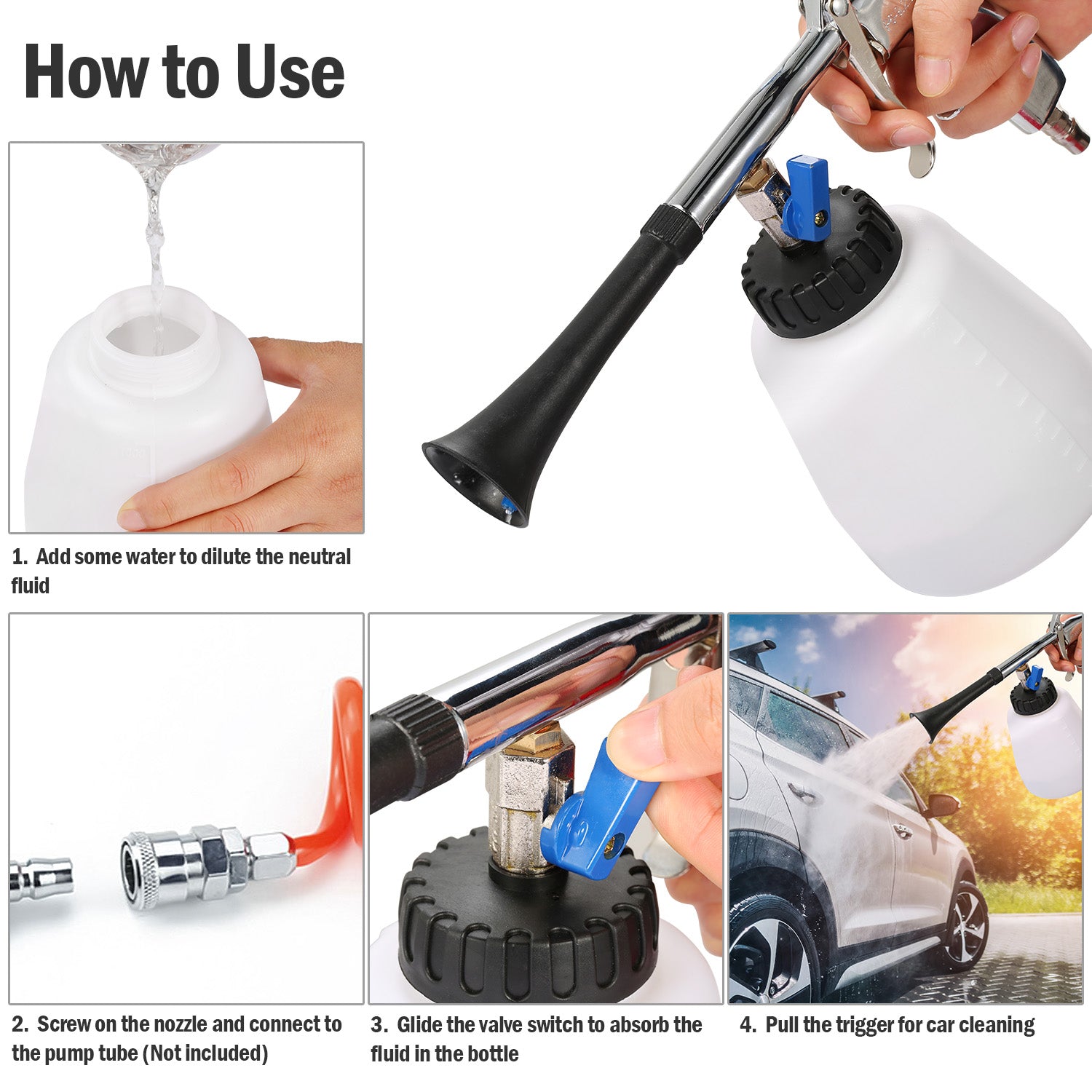 iMountek Car High Pressure Washer, Car Dry Cleaning Gun with Dust Removal Nozzle