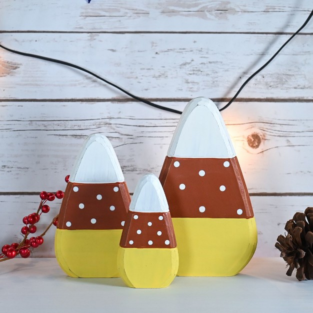 Ornativity Candy Corn Home D cor Blocks Set Of 3 Pieces