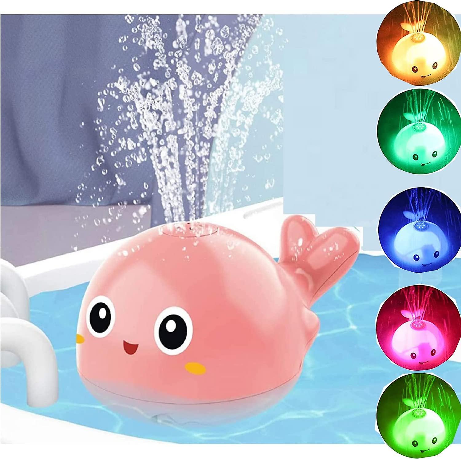 Water Bath Toy For Baby Spray Whale Toy With Seven Kinds Of Flashing Light For Toddlers Induction Soft Light And Fountain Shower Toy， Ideal Gifts For