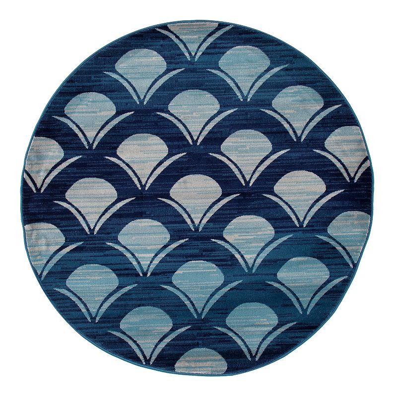 Art Carpet Oceanside Waves Navy Indoor Outdoor Rug