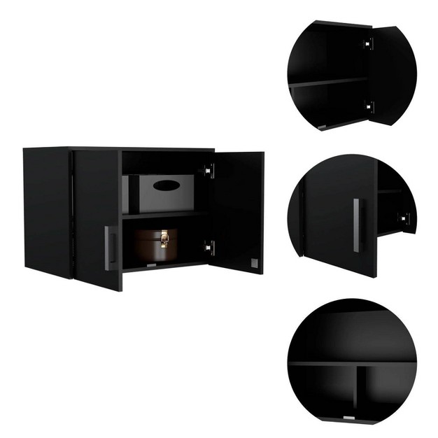 Yamagata Office Wall Cabinet Black Boahaus