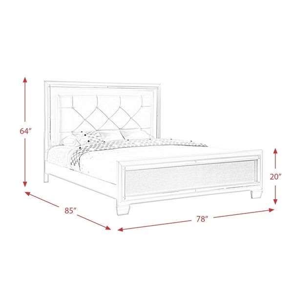 Picket House Furnishings Glamour Panel 4PC Bedroom Set - - 29449597