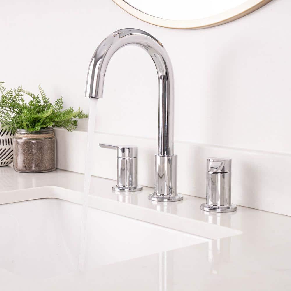 EZFLO Metro Collection 8 in Widespread 2Handle Bathroom Faucet with 5050 Popup in Chrome