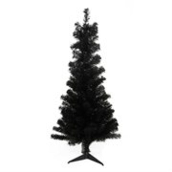 4' x 24 Slim Black Tinsel Artificial Christmas Tree