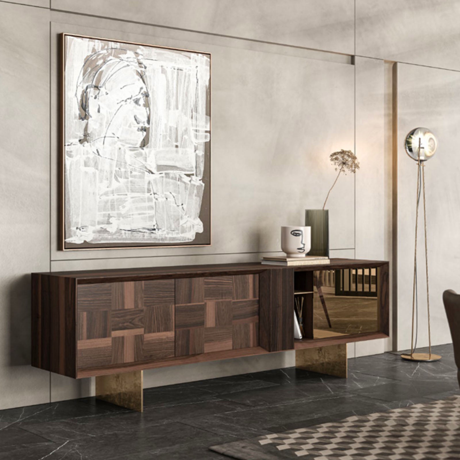 Heritage Side Board + Mirror  Herit008-Sideboard