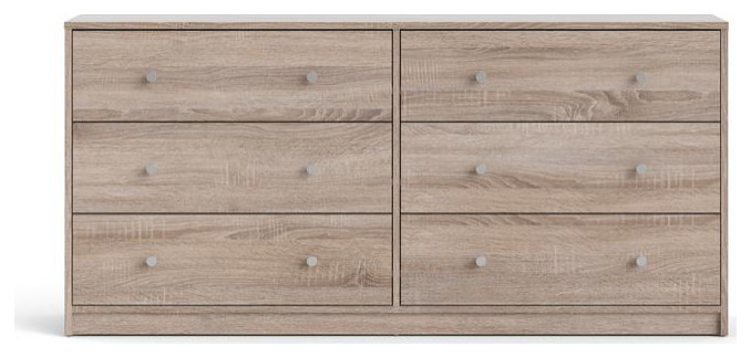 Portland 6 Drawer Double Dresser  Truffle   Transitional   Dressers   by BisonOffice  Houzz