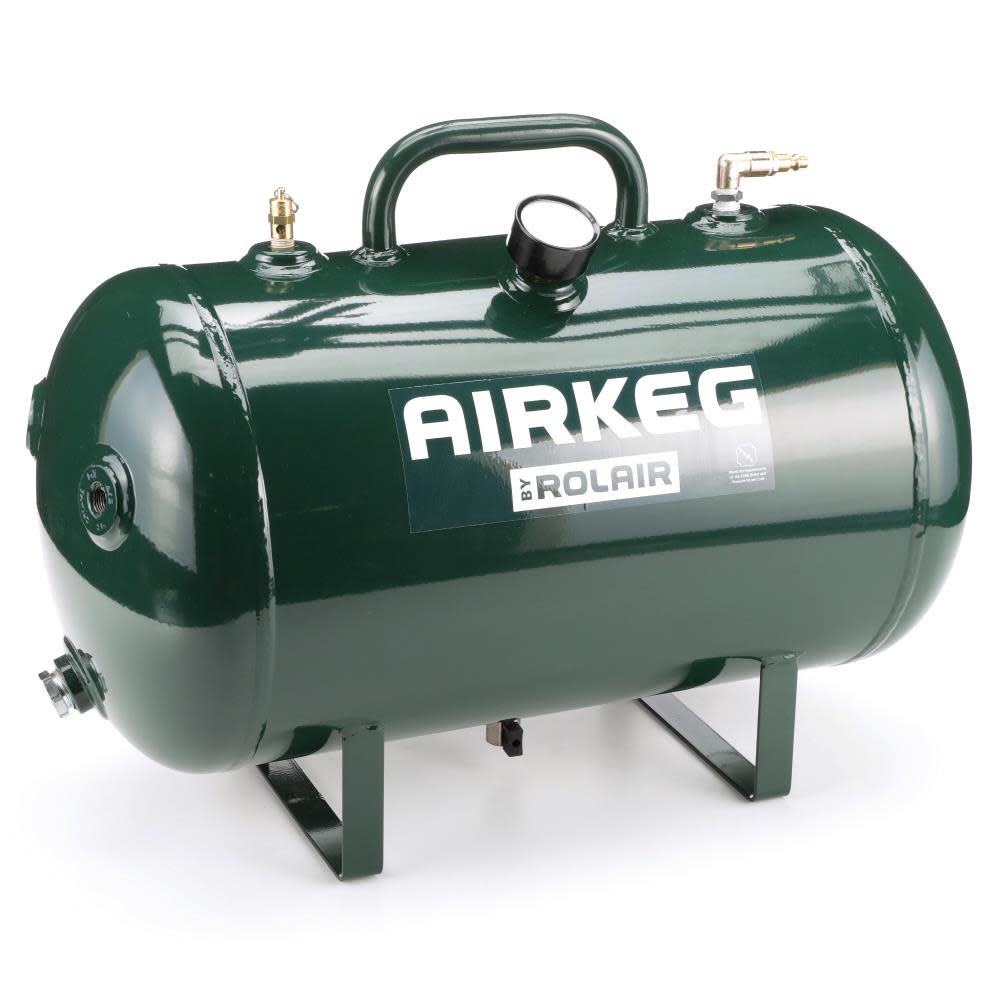 Rolair 10 Gallon 225 PSI Portable Reserve Air Tank with Four 1/4