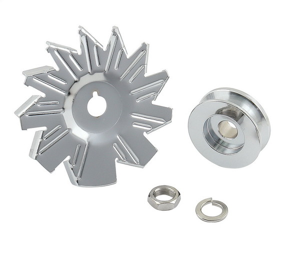 Mr Gasket 6808 Chrome Plated Alternator Fan And Pu...