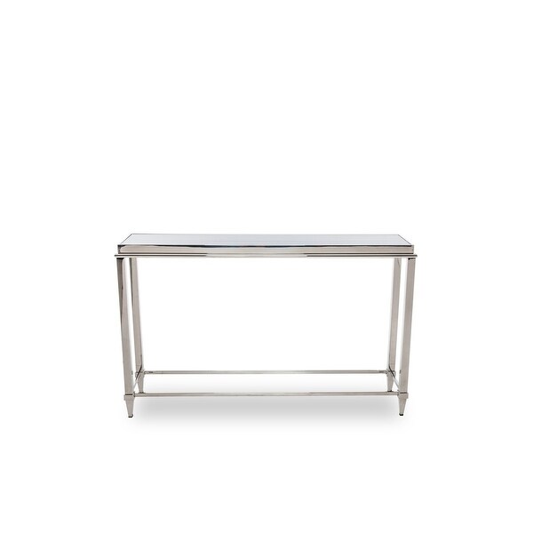 Modrest Agar Modern Glass and Stainless Steel Console Table