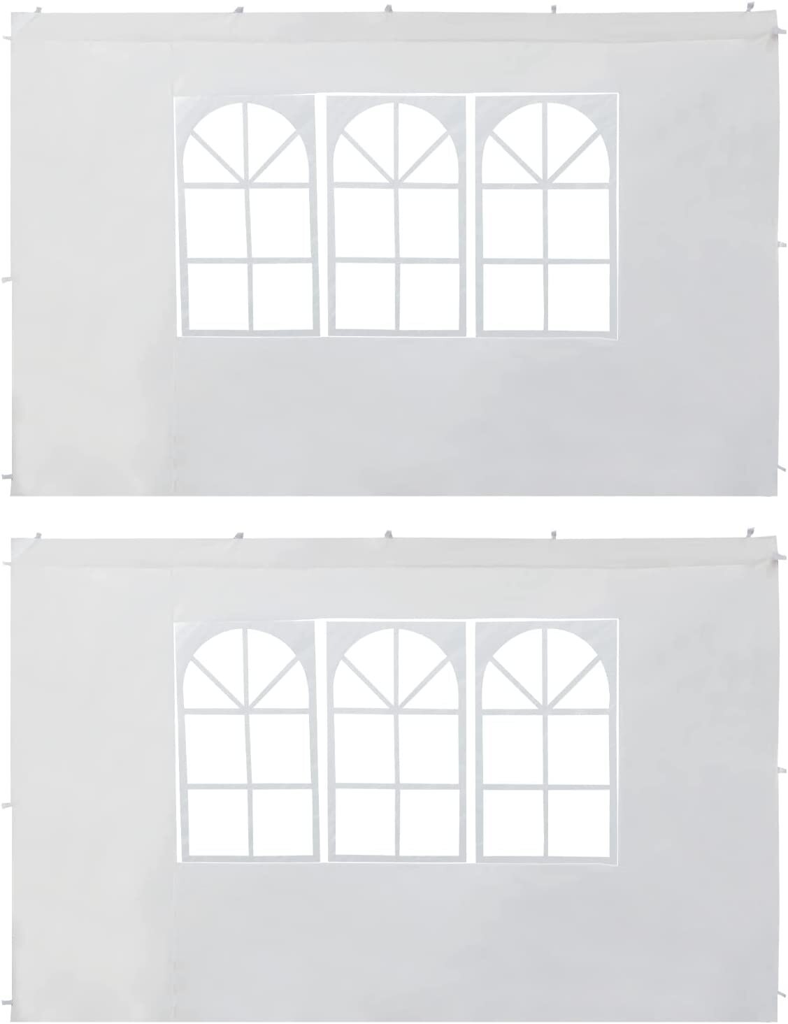 Dayplus Pack-2 Canopy Sidewalls 10ft x 6.6ft， Replaceable Sidewall with Window for Canopy Tent Gazebo (White)