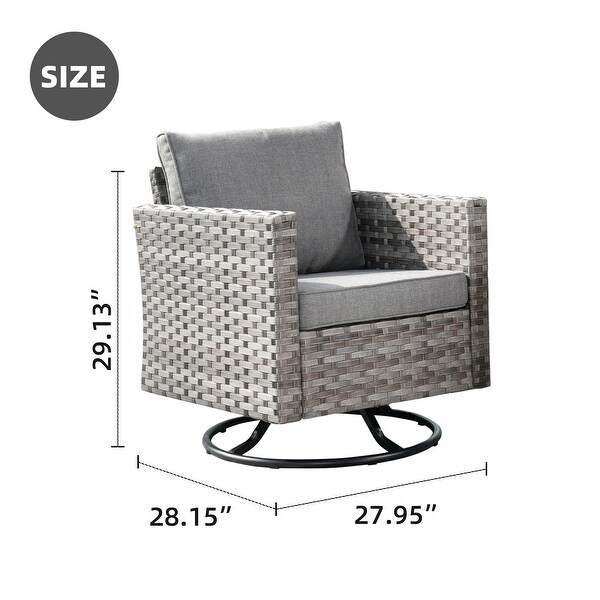 OVIOS Swivel Rocking Wicker Chair