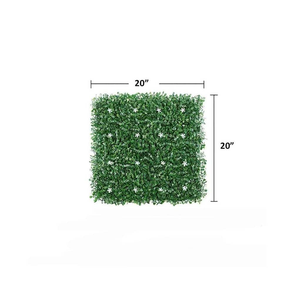 TIRAMISUBEST 20 in. x 20 in. Indoor/Outdoor Polyethylene Artificial Hedge Plant Privacy Screen Garden Fence Wall Decor D0XY102HSIPBV