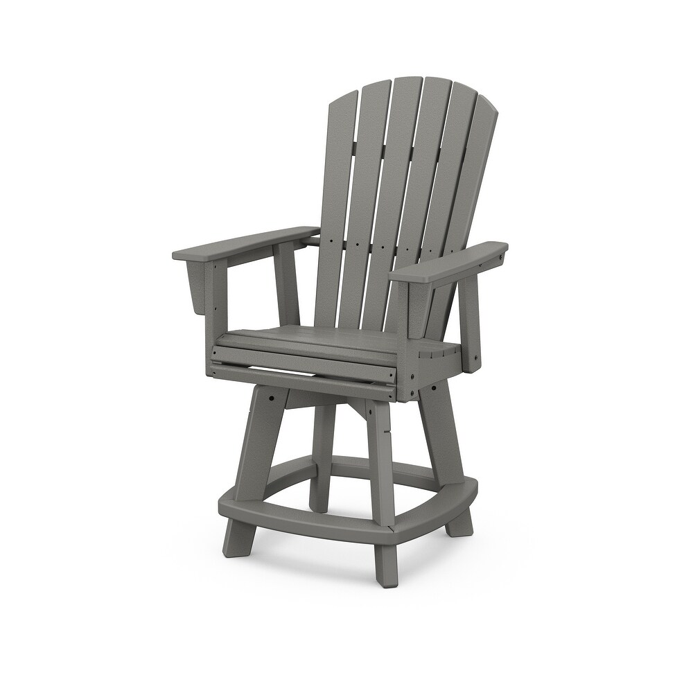 POLYWOOD Nautical Adirondack Swivel Counter Chair