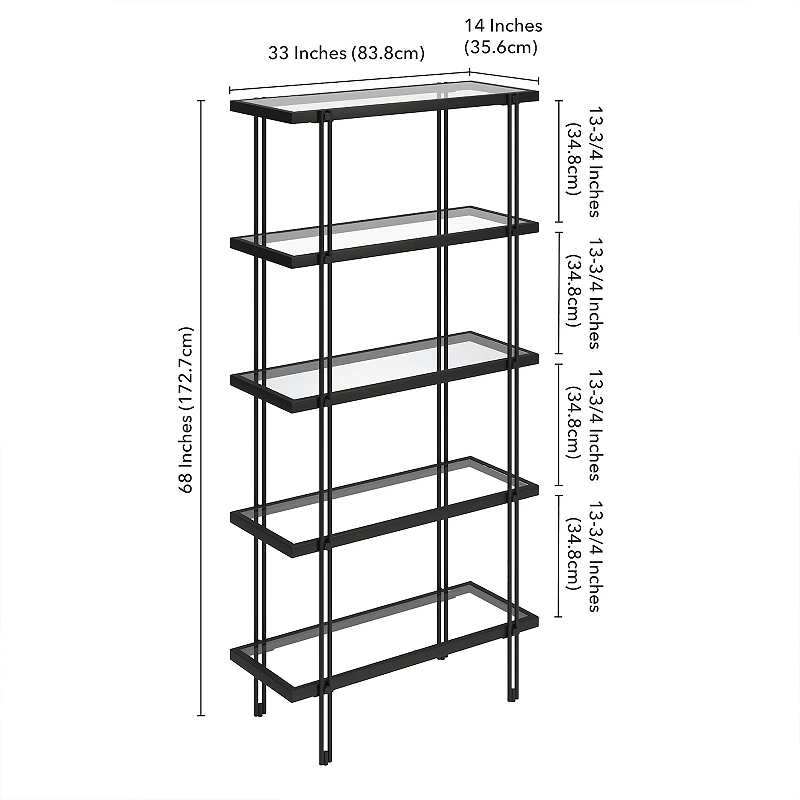 Finley and Sloane Inez Rectangular 4-Shelf Bookcase