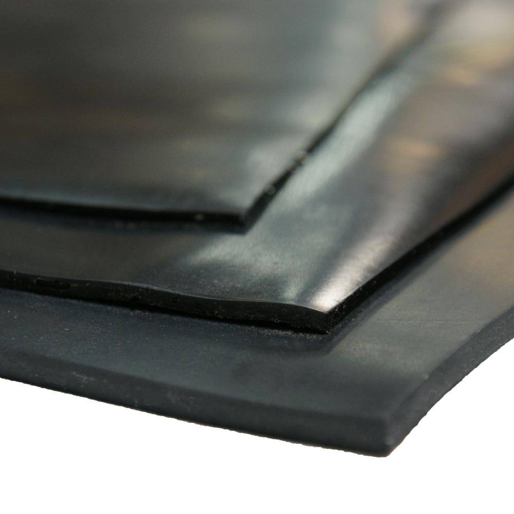 Rubber-Cal Cloth Inserted SBR 14 in. x 36 in. x 96 in. 70A Rubber Sheet - Black 20-107-0250-36-096