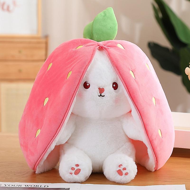 Creative Funny Doll Carrot Rabbit Plush Toy Cute Carrot Strawberry Turn Into Rabbit Plush Toy