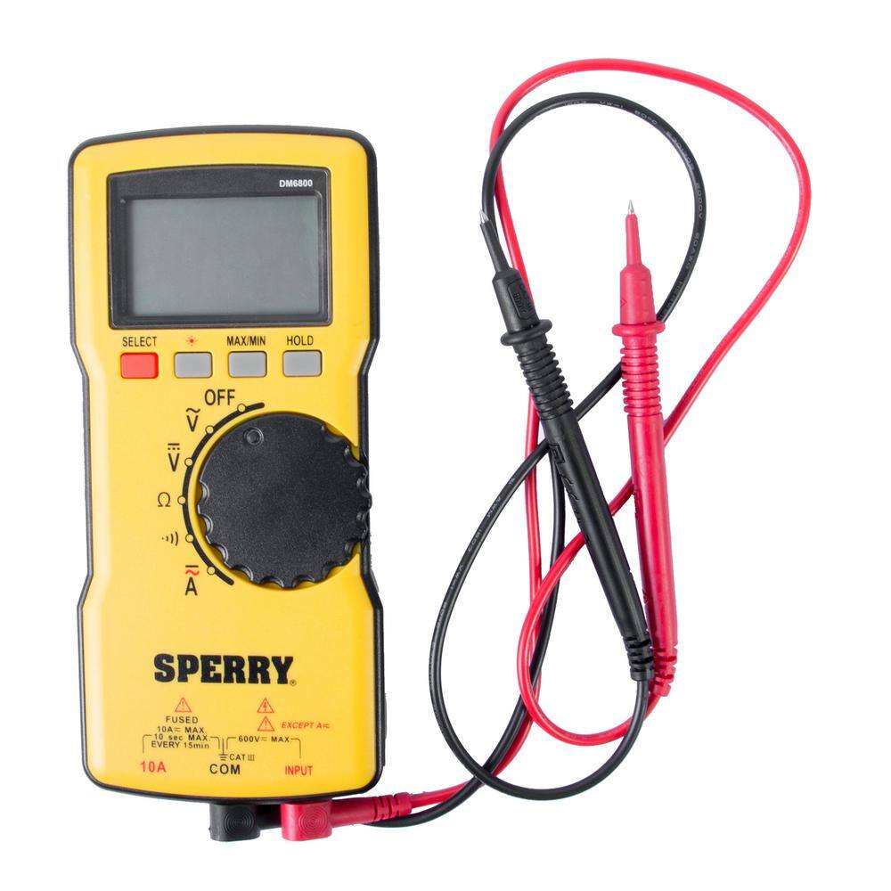 Sperry 600V ACDC Thin Digital Multimeter Autoranging DM6800