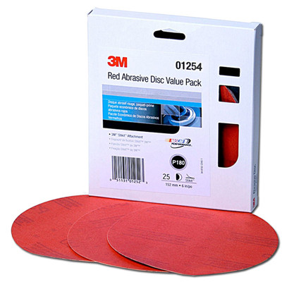 3M 3M01254 red abrasive stikit 6 180 grit 25pk