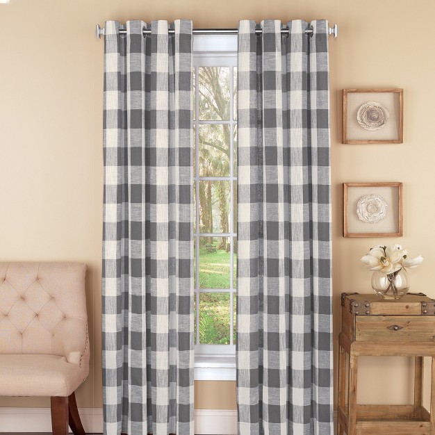 Collections Etc Checked Curtain Panel