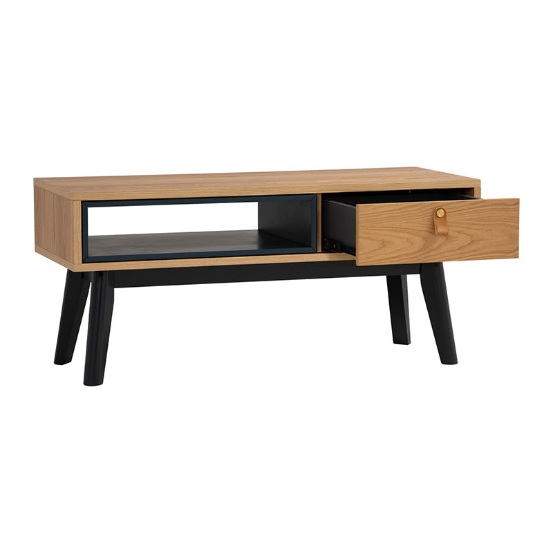 CASTOR Coffee Table 100cm - Natural, Navy Blue & Black