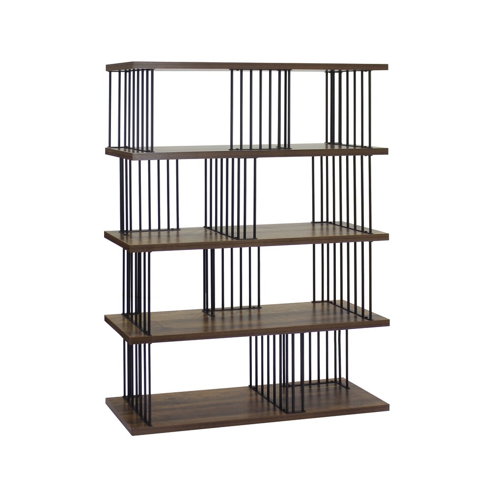 DAVEE Modern   Contemporary Antique Wood 4 tier Bookcase   57.87*47.24*11.81 inches