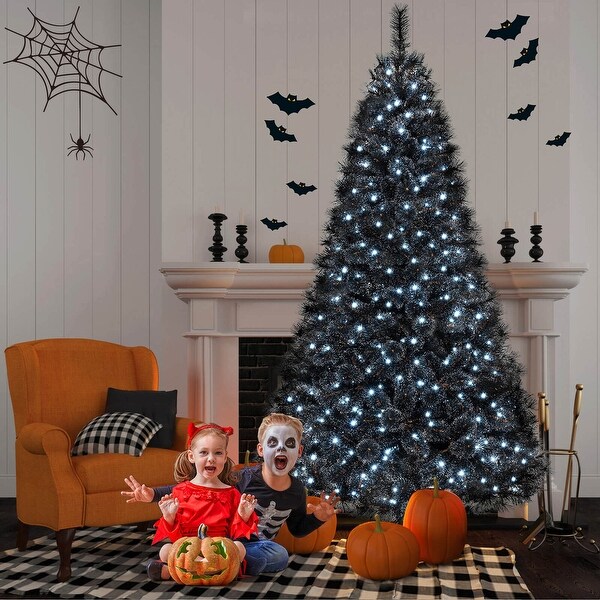 Costway 6/7/8 FT Halloween Tree with 362/572/860 Branch Tips Frosted