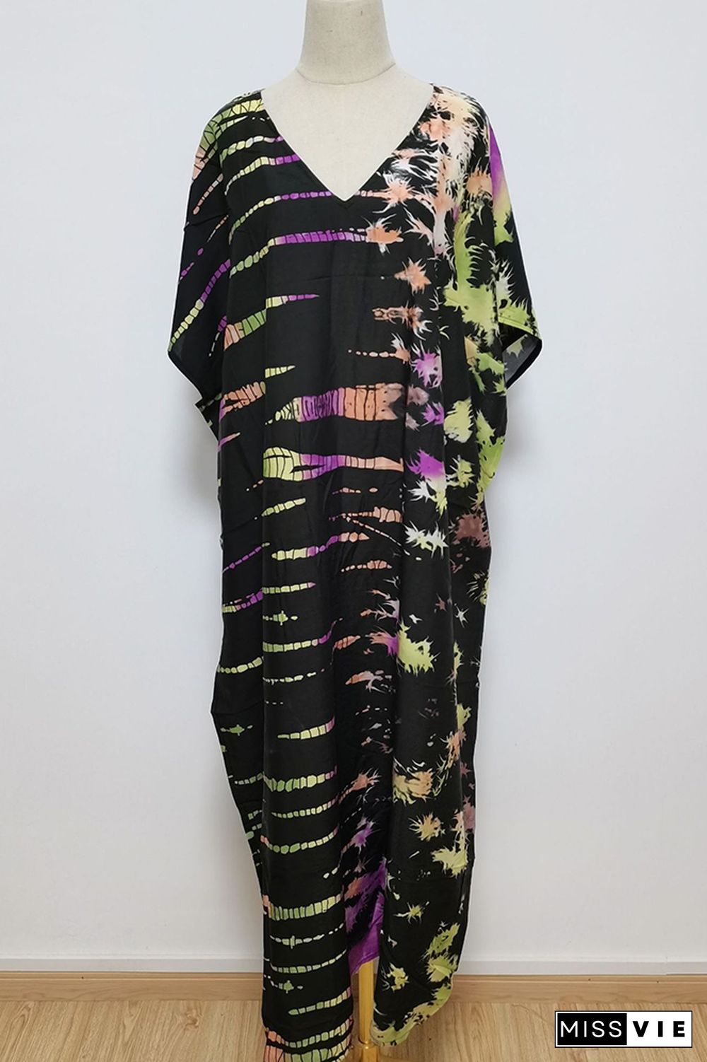 Tie Dye Print Beach Cover Up Kimono