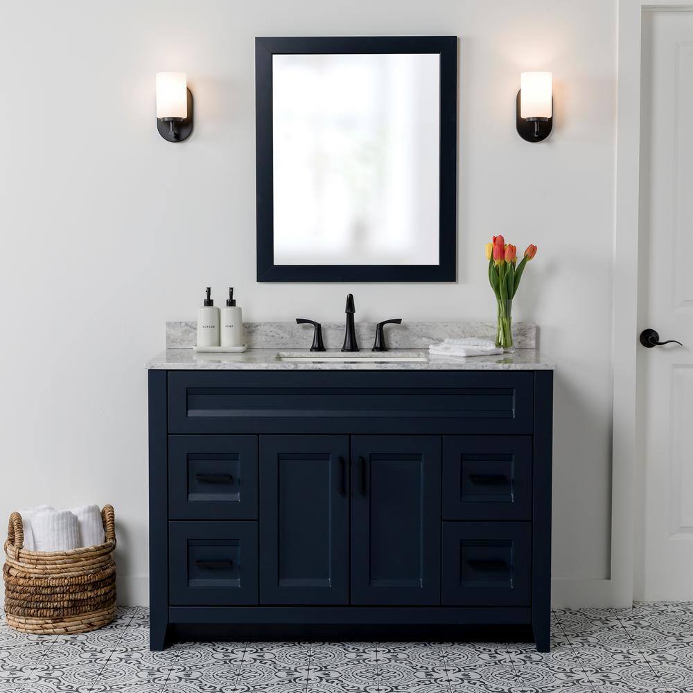 Home Decorators Collection Ridge 48 in. W x 21.6 in. D x 34 in. H Bath Vanity Cabinet without Top in Deep Blue RG48-DB