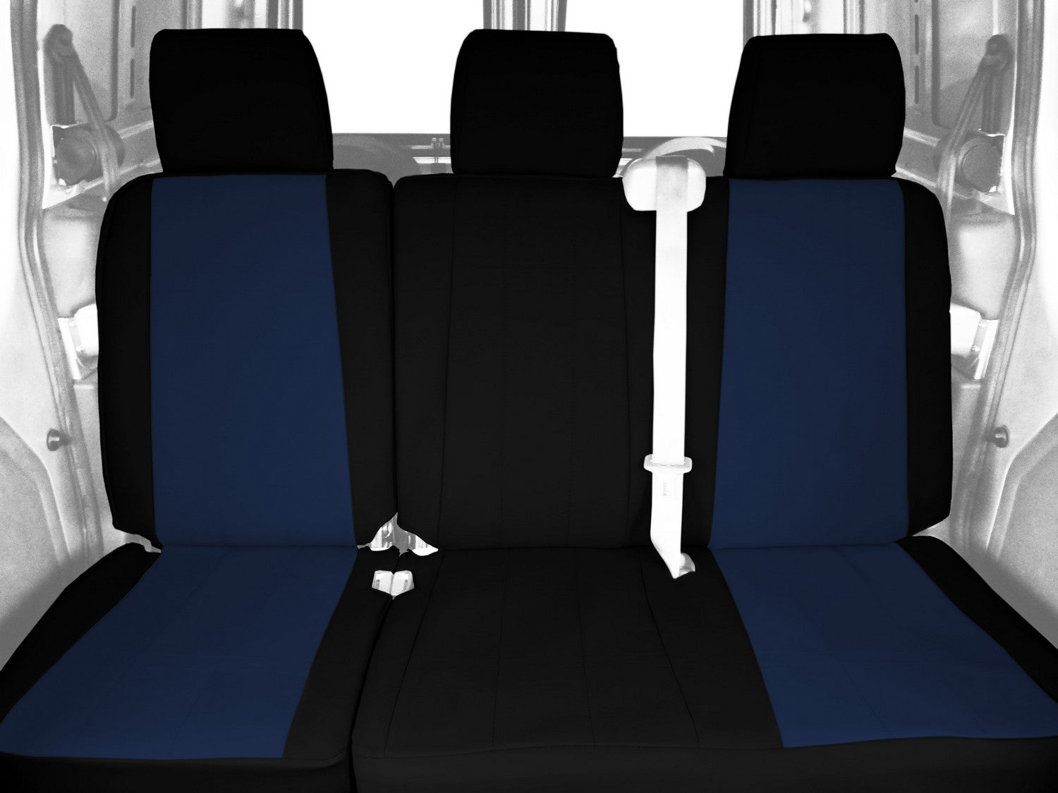 CalTrend Center Cordura Seat Covers for 2016-2019 Ford Explorer - FD514-04CC Blue Insert with Black Trim