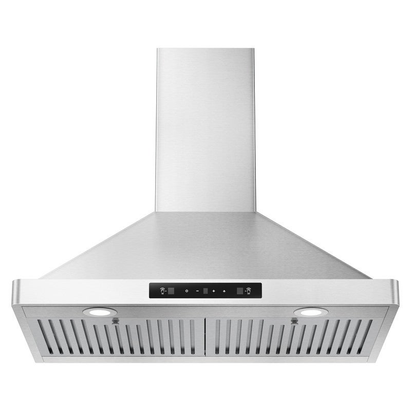 30'' Wall Mounted Stainless Steel Single Motor Range Hood with LED Screen Finger Touch Control