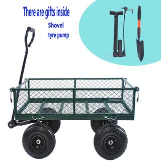 Siavonce Wagon Cart Garden Cart Trucks Make It Easier To Transport Firewood Green DB-ZX-D0102H2RDMU