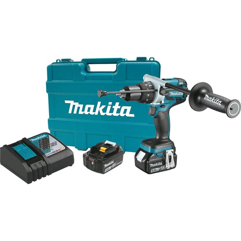 Makita 18V LXT Lithium-Ion Brushless Cordless 1/2 in. Hammer Driver-Drill Kit XPH07TB from Makita