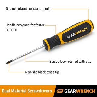 GEARWRENCH 4 Pc. Pozidriv Dual Material Screwdriver Set 80061H