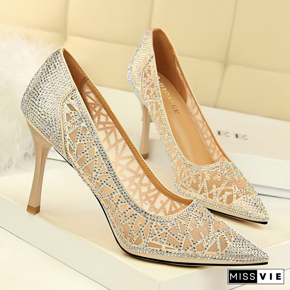 Women Pumps Spring Hot Sale Women Shoes Pointed Toe Pumps Dresshigh Heels Boat Wedding Zapatos Mujer