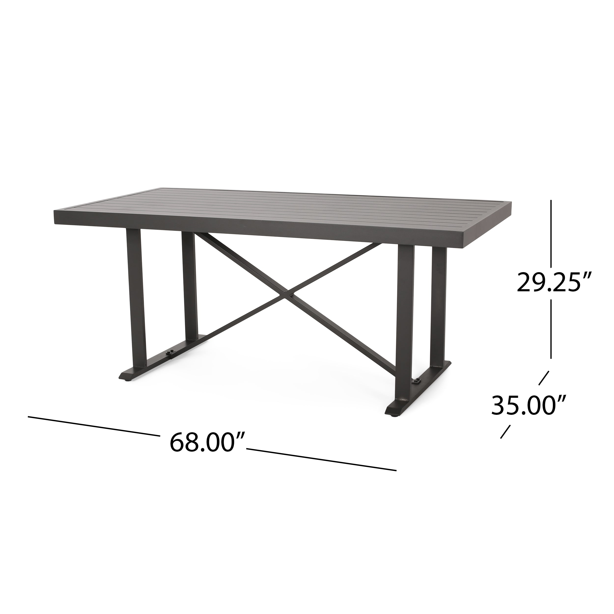 Mavin Outdoor Modern Industrial Aluminum Dining Table