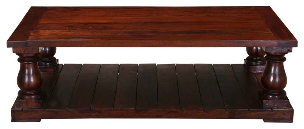 Lincoln Mango Wood 59 quotRectangle Balustrade Coffee Table   Traditional   Coffee Tables   by Sierra Living Concepts Inc  Houzz