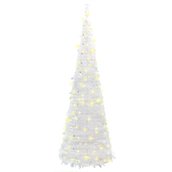 vidaXL Artificial Christmas Tree Popup 50 LEDs White 47.2