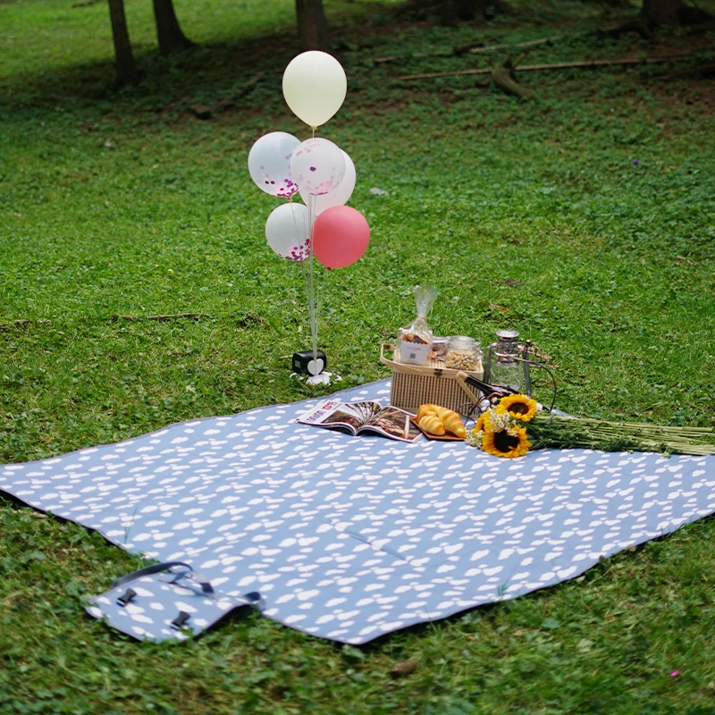 Large Picnic Blanket Waterproof Padded  Camping Mat Striped Ground Sheet for Beach Hiking Grass Travel Outdoor Blanket