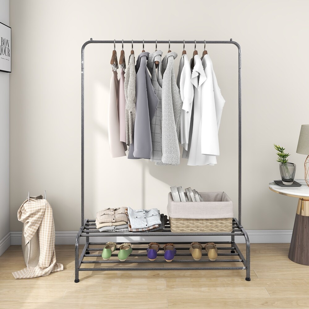 Siavonce Clothing Garment Rack with Shelves