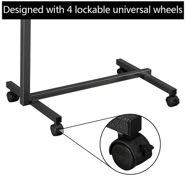 Multifunctional Adjustable Bedside Table MDF/Iron/4 Wheels With Brake